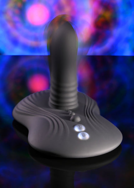 Playboy Pleasure SITTIN & SPINNIN - Black USB Rechargeable Spinning Vibrator & Grinder Pad with Remote