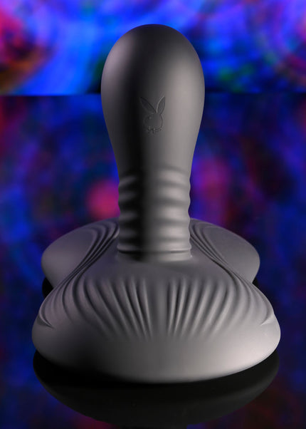 Playboy Pleasure SITTIN & SPINNIN - Black USB Rechargeable Spinning Vibrator & Grinder Pad with Remote