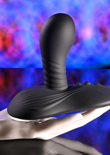 Playboy Pleasure SITTIN & SPINNIN - Black USB Rechargeable Spinning Vibrator & Grinder Pad with Remote
