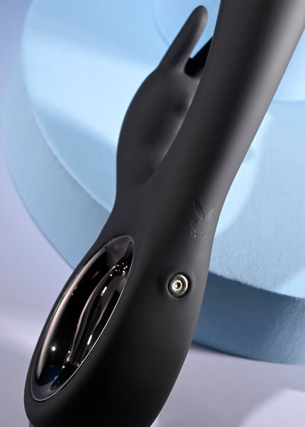 Playboy Pleasure LATE NIGHT BUNNY - Black 20 cm USB Rechargeable Rabbit Vibrator