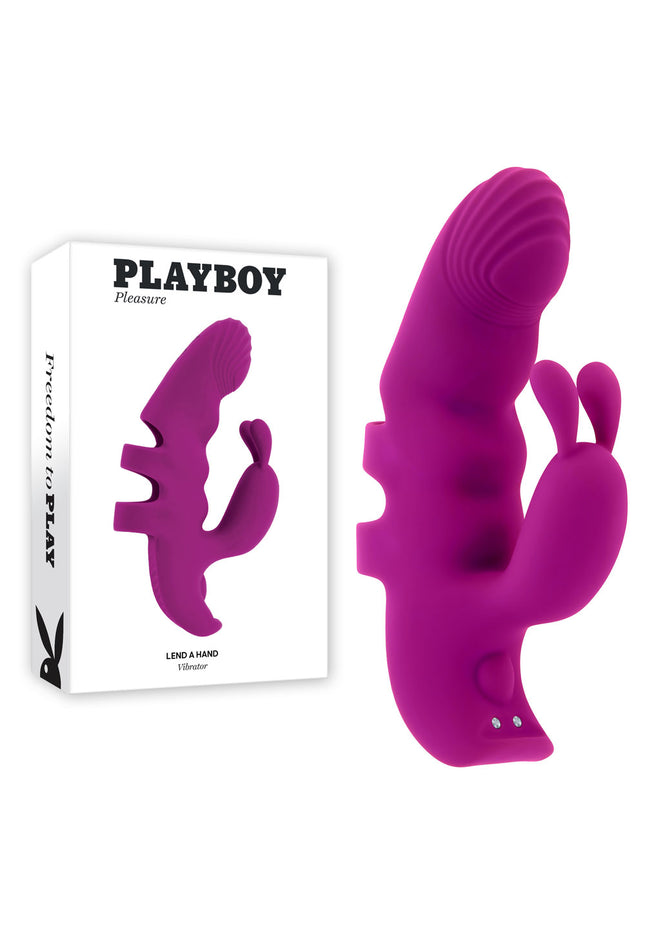 Playboy Pleasure LEND A HAND - Purple USB Rechargeable Finger Vibrator