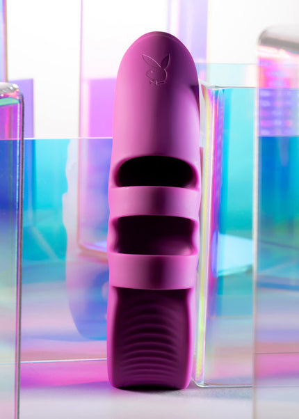 Playboy Pleasure LEND A HAND - Purple USB Rechargeable Finger Vibrator