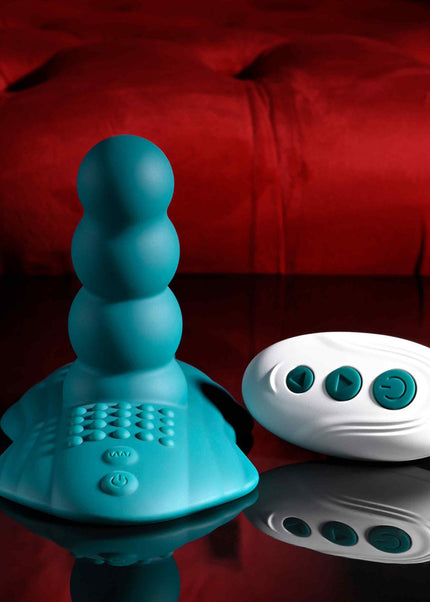 Playboy Pleasure HAVE A SEAT - Green USB Rechargeable Rideable Vibrator and Grinder Pad with Remote