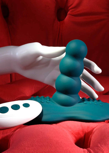 Playboy Pleasure HAVE A SEAT - Green USB Rechargeable Rideable Vibrator and Grinder Pad with Remote