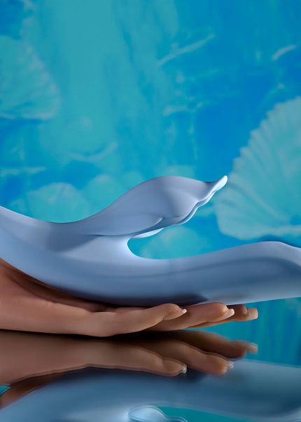 Playboy Pleasure IN BLOOM - Blue 23.5 cm USB Rechargeable Thrusting Tapping & Heating Dual Vibrator