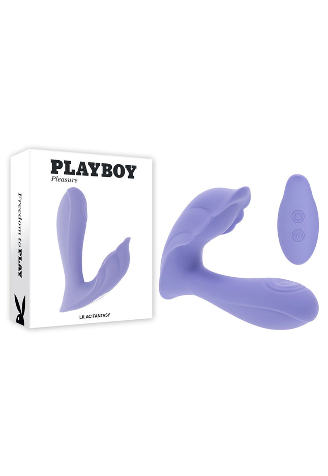 Playboy Pleasure LILAC FANTASY - Purple 13.5 cm USB Rechargeable Tapping Vibrator with Remote