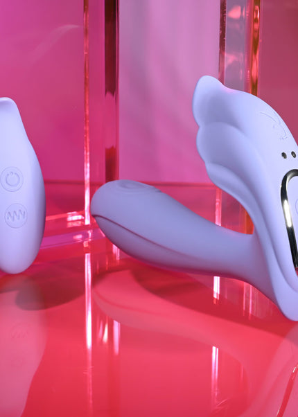 Playboy Pleasure LILAC FANTASY - Purple 13.5 cm USB Rechargeable Tapping Vibrator with Remote