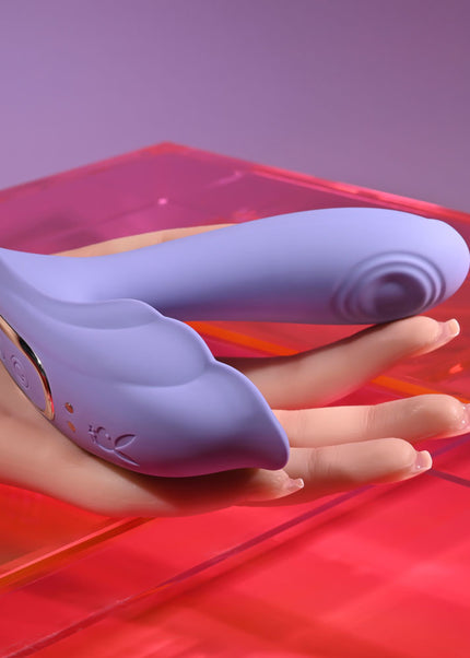 Playboy Pleasure LILAC FANTASY - Purple 13.5 cm USB Rechargeable Tapping Vibrator with Remote