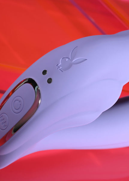 Playboy Pleasure LILAC FANTASY - Purple 13.5 cm USB Rechargeable Tapping Vibrator with Remote