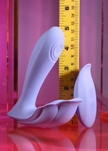 Playboy Pleasure LILAC FANTASY - Purple 13.5 cm USB Rechargeable Tapping Vibrator with Remote