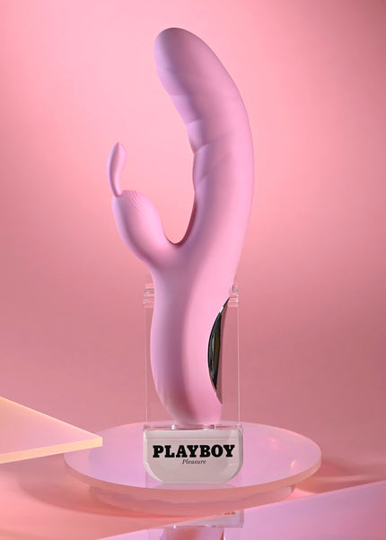 Playboy Pleasure RUB ME RIGHT - Pink 23.2 cm USB Rechargeable Thrusting Rabbit Vibrator