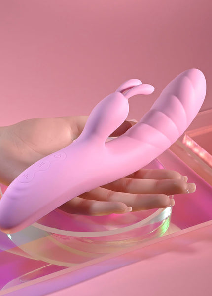 Playboy Pleasure RUB ME RIGHT - Pink 23.2 cm USB Rechargeable Thrusting Rabbit Vibrator