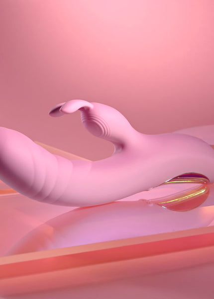 Playboy Pleasure RUB ME RIGHT - Pink 23.2 cm USB Rechargeable Thrusting Rabbit Vibrator