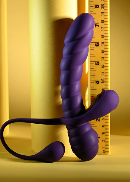Playboy Pleasure TWISTED PLAYGROUND - Purple USB Rechargeable Vibrator and Cock Ring Kit