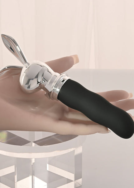 Playboy Pleasure BUNNY ON THE GO - Black/Chrome 18.6 cm USB-C Rechargeable Vibrator