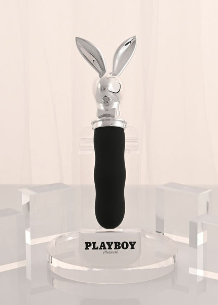 Playboy Pleasure BUNNY ON THE GO - Black/Chrome 18.6 cm USB-C Rechargeable Vibrator