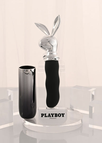 Playboy Pleasure BUNNY ON THE GO - Black/Chrome 18.6 cm USB-C Rechargeable Vibrator