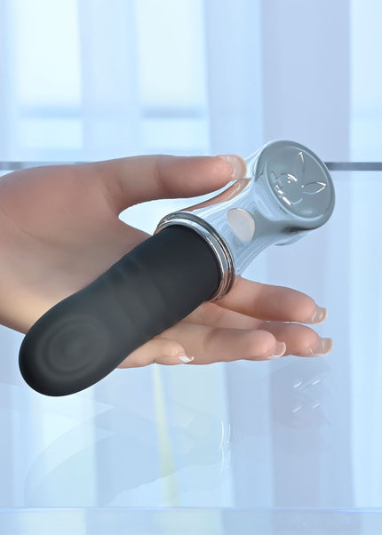 Playboy Pleasure BON VOYAGE - Black/Chrome 18.7 cm USB-C Rechargeable Tapping Vibrator