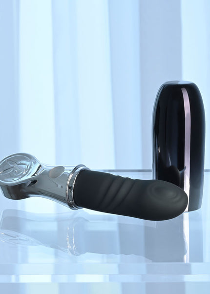 Playboy Pleasure BON VOYAGE - Black/Chrome 18.7 cm USB-C Rechargeable Tapping Vibrator