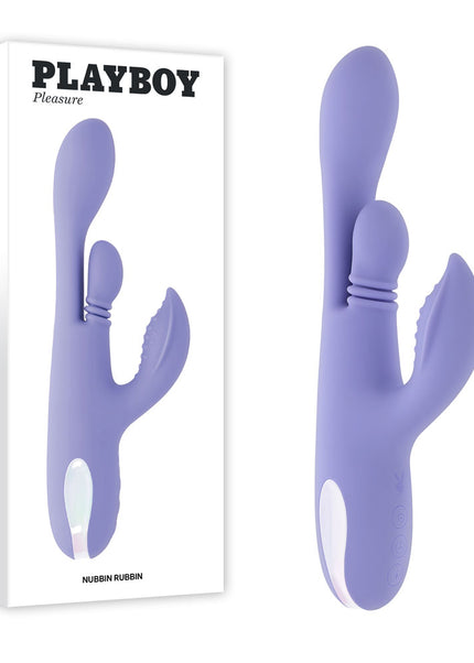 Playboy Pleasure NUBBIN RUBBIN - Purple 24.1 cm USB Rechargeable Thrusting Rabbit Vibrator