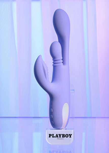 Playboy Pleasure NUBBIN RUBBIN - Purple 24.1 cm USB Rechargeable Thrusting Rabbit Vibrator