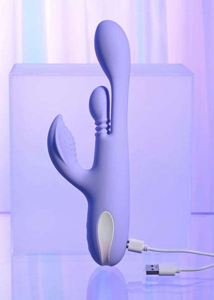 Playboy Pleasure NUBBIN RUBBIN - Purple 24.1 cm USB Rechargeable Thrusting Rabbit Vibrator