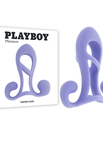Playboy Pleasure FANTASY CAGE - Purple USB Rechargeable Vibrating Penis Sleeve