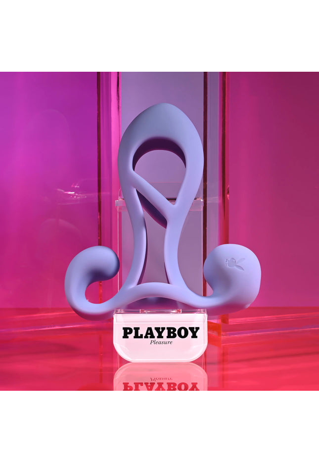 Playboy Pleasure FANTASY CAGE - Purple USB Rechargeable Vibrating Penis Sleeve