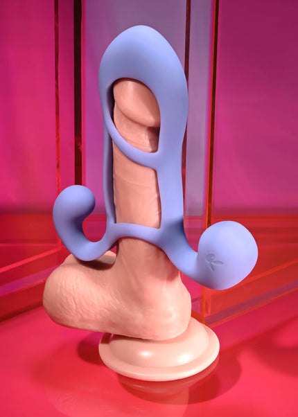 Playboy Pleasure FANTASY CAGE - Purple USB Rechargeable Vibrating Penis Sleeve
