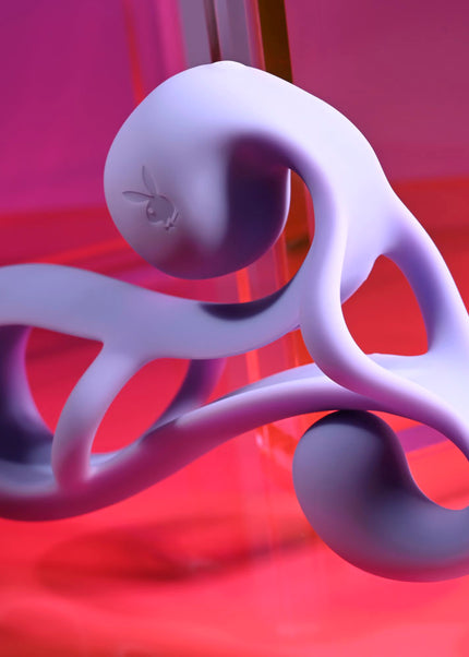 Playboy Pleasure FANTASY CAGE - Purple USB Rechargeable Vibrating Penis Sleeve