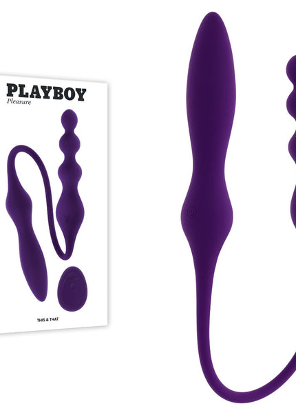 Playboy Pleasure THIS & THAT - Purple 60 cm USB Rechargeable Flexible Dual Ended Vibrator