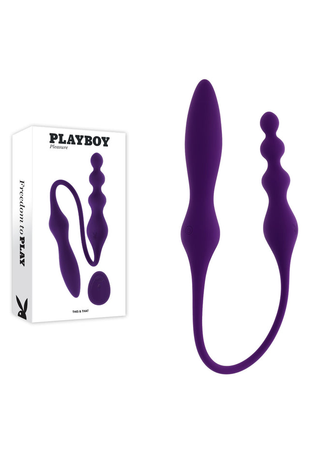 Playboy Pleasure THIS & THAT - Purple 60 cm USB Rechargeable Flexible Dual Ended Vibrator