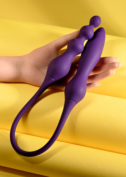 Playboy Pleasure THIS & THAT - Purple 60 cm USB Rechargeable Flexible Dual Ended Vibrator