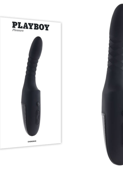 Playboy Pleasure OVERDRIVE - Black 28.2 cm USB Rechargeable Thrusting Vibrator
