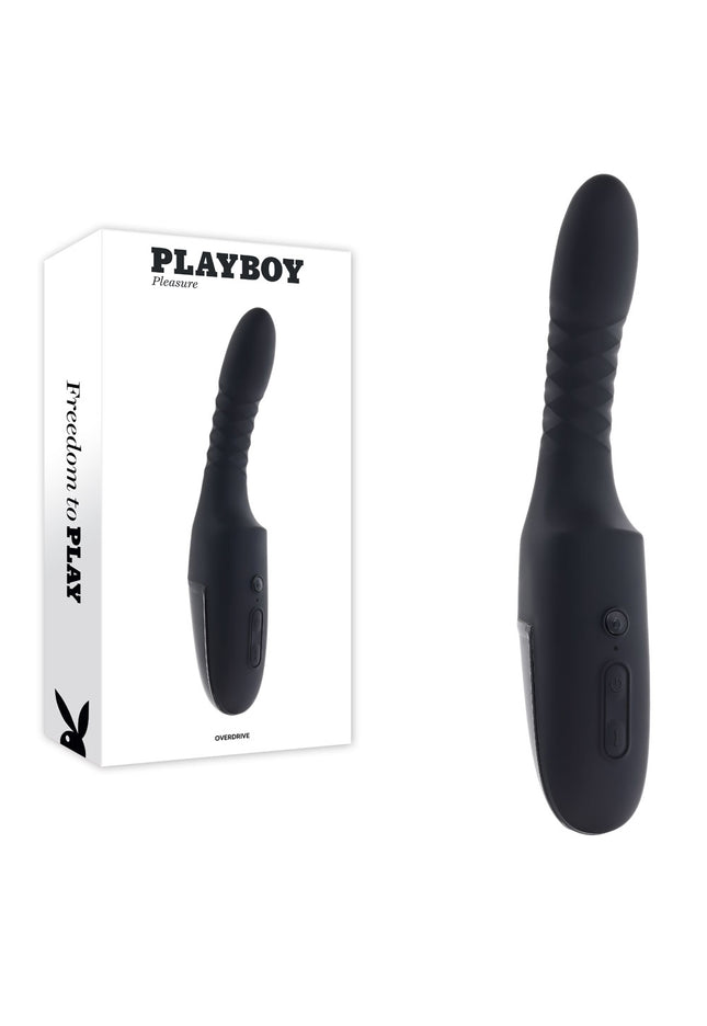 Playboy Pleasure OVERDRIVE - Black 28.2 cm USB Rechargeable Thrusting Vibrator