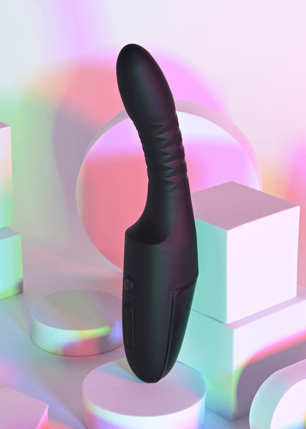 Playboy Pleasure OVERDRIVE - Black 28.2 cm USB Rechargeable Thrusting Vibrator