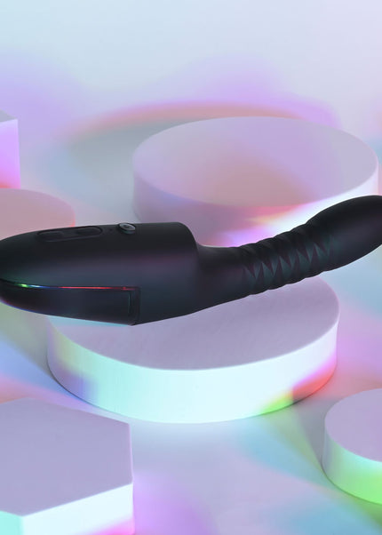 Playboy Pleasure OVERDRIVE - Black 28.2 cm USB Rechargeable Thrusting Vibrator