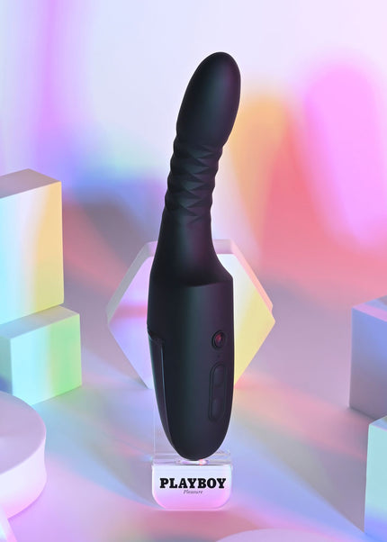 Playboy Pleasure OVERDRIVE - Black 28.2 cm USB Rechargeable Thrusting Vibrator