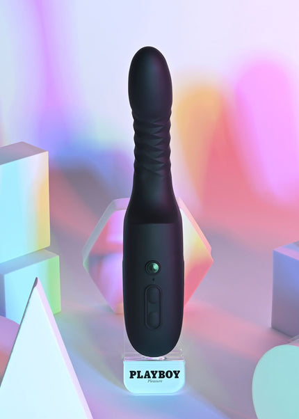 Playboy Pleasure OVERDRIVE - Black 28.2 cm USB Rechargeable Thrusting Vibrator