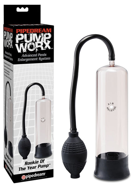 Pump Worx Rookie Of The Year Pump - Clear/Black Penis Pump