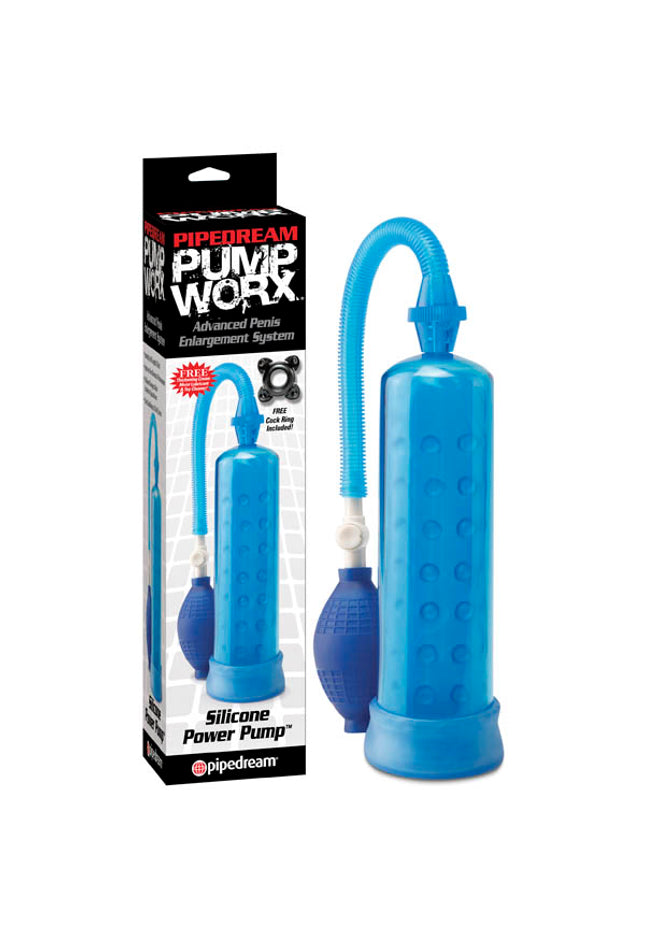 Pump Worx Silicone Power Pump - Blue Penis Pump