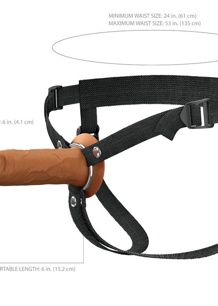 FX Elite 6'' Silicone Hollow Strap-On - Tan - Tan 15.2 cm Hollow Strap-On