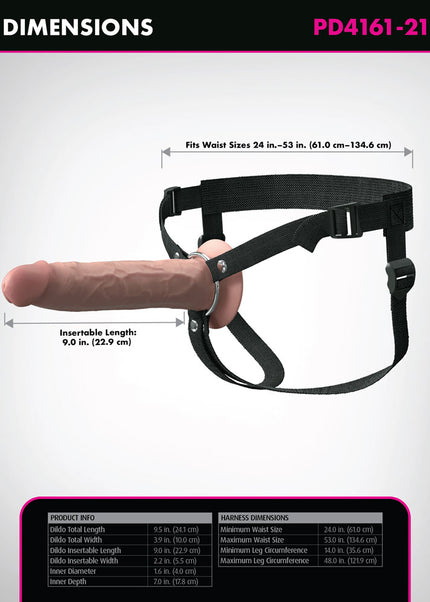 Fantasy X-Tensions Elite 9'' Silicone Hollow Strap-On - Flesh - Flesh 22.9 cm Hollow Strap-On