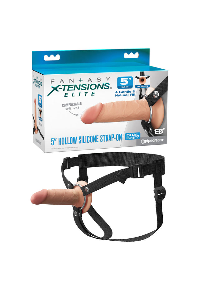 Fantasy X-Tensions Elite 5'' Silicone Hollow Strap-On - Flesh - Flesh 14 cm Hollow Strap-On