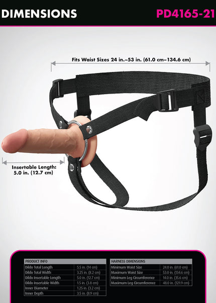 Fantasy X-Tensions Elite 5'' Silicone Hollow Strap-On - Flesh - Flesh 14 cm Hollow Strap-On