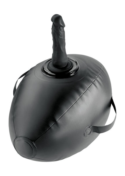 Fetish Fantasy Series Body Dock Inflatable Love Ball - Black Inflatable Cushion with Black 15.2 cm Dildo