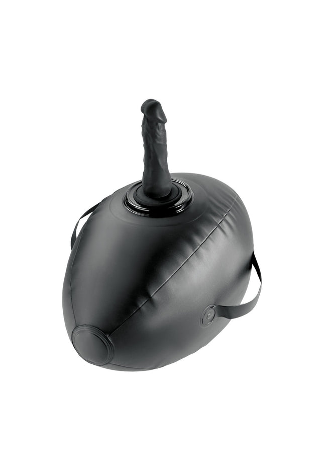 Fetish Fantasy Series Body Dock Inflatable Love Ball - Black Inflatable Cushion with Black 15.2 cm Dildo