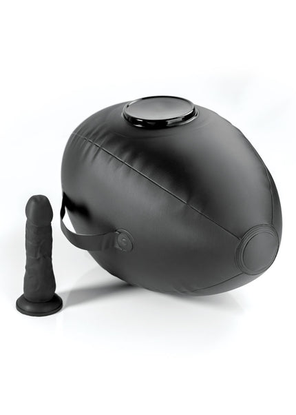 Fetish Fantasy Series Body Dock Inflatable Love Ball - Black Inflatable Cushion with Black 15.2 cm Dildo