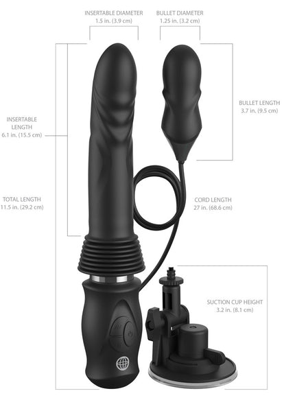 FFS Ultimate Silicone Thruster - Black - Black USB Rechargeable Thrusting Vibrator