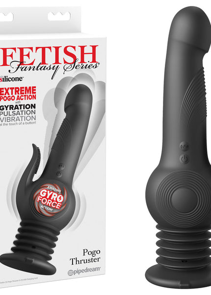 Fetish Fantasy Series Pogo Thruster - Black USB Rechargeable 23.5 cm Gyrating Rabbit Vibrator